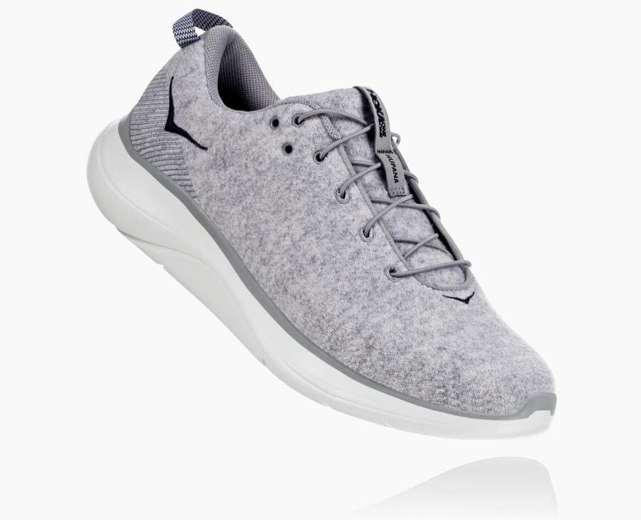 Hoka One One Hupana Flow Wool - Men Running Shoes - Grey,Australia UCH-064973